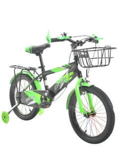 Children's Bicycle For 5-8 Years Old Kids Bike with Training Wheels and Basket, 16 Inch Cycle, High Carbon Steel Frame, Adjustable Seat, Smooth Bearings, Safe and Stable
