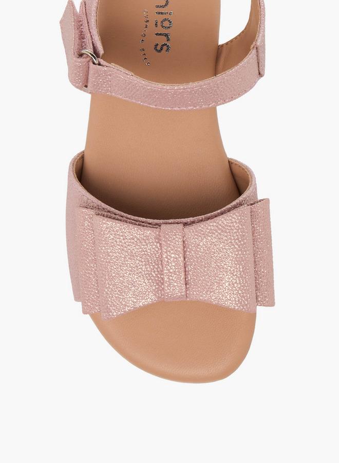 JUNIORS Girls Bow Applique Hook and Loop Sandals - Image 3