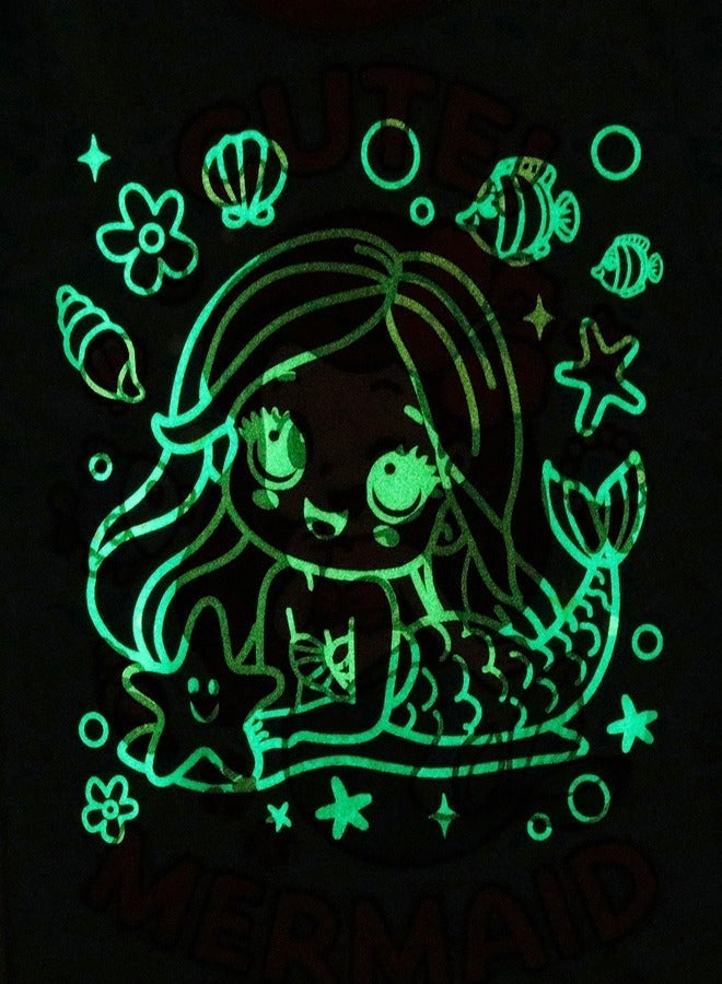babyqlo Cute Mermaid Glow in the Dark Pajama Set for Girls - Image 3