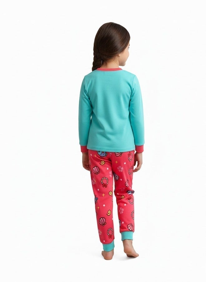 babyqlo Cute Mermaid Glow in the Dark Pajama Set for Girls - Image 2