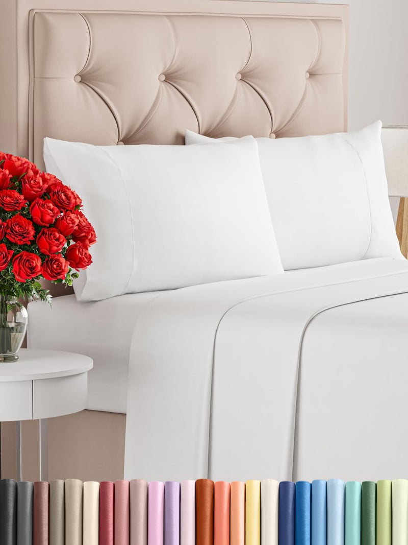 CGK Unlimited 400 Thread Count Cotton Sheet Set - Full Size 100% Cotton Sheets - Easily Fits 8"" to 16"" Mattress - Silky-Soft  Wrinkle Free  Breathable & Comfy - Deep Pockets & Hotel Quality Bedding Set - Burgundy  - Image 1