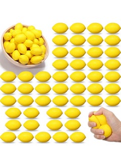 Jerify 50 Pcs Lemon Stress Balls Lemon Party Favors Small Lemon Balls Fake Artificial Lemons Squeeze Pu Foam Toys For Lemon Themed Gifts School Home Carnival  - Image 1