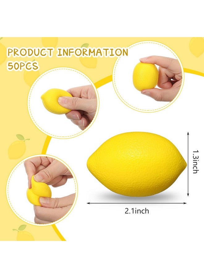 جيريفي 50 قطعة من كرات الليمون لتخفيف التوتر، هدايا حفلات الليمون، كرات الليمون الصغيرة، ليمون صناعي مزيف، ألعاب إسفنجية من البولي يوريثان، هدايا بطابع الليمون، المدرسة، المنزل، الكرنفال - Image 2
