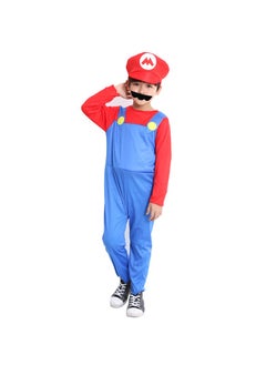 xppier Mario Costume Kids, Super Mario Costume with Bodysuit, Luigi Cap, Pants, Carnival Cosplay Costume Decoration for Boy Girl Kids Adult  - Image 3