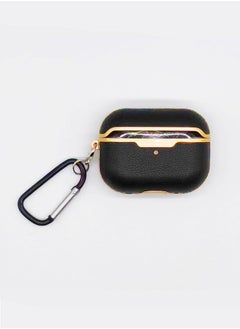 Generic Protective Charging Case Cover With Carabiner For AirPods Pro Black/Yellow  - Image 1