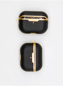 Generic Protective Charging Case Cover With Carabiner For AirPods Pro Black/Yellow  - Image 3