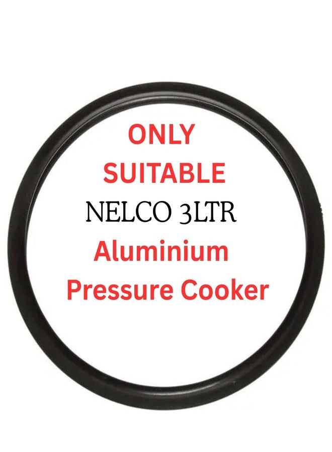 QUICK CLICK GOODS Replacement Gasket Seal for Nelco 3LTR Aluminium Pressure Cooker, Black(केवल नेल्को 3 लीटर एल्यूमीनियम कुकर के लिए) - Image 1