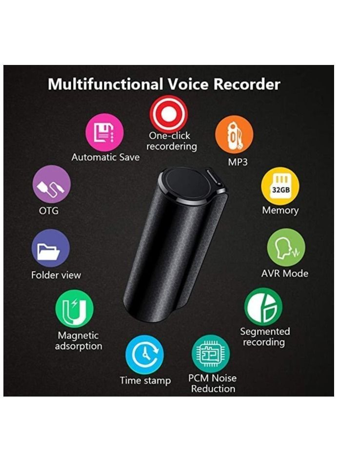 Mini Voice Activated Recorder, 32GB Super Long 800 Hours Recording Capacity, 3200mAh Battery, 365 Standby, Audio Sound Recording Continuous Listening Device w/Strong Magnetic