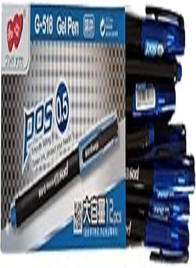 مجموعة من 12 قلمًا أزرقًا من POS