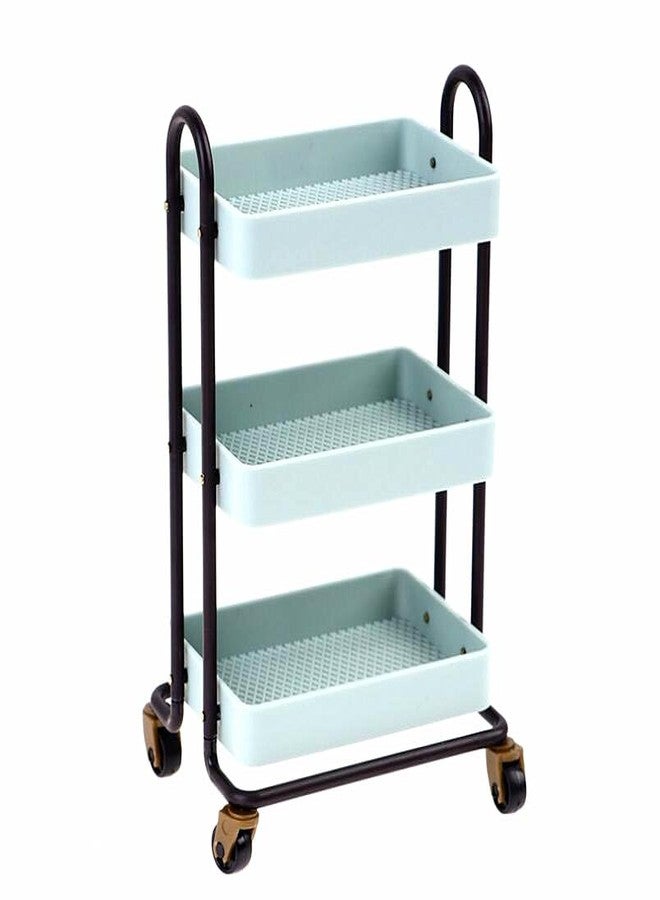 EatingBiting 1:6 sacle Miniature Furniture Cart Miniature Handcart Rolling Cart 3 Layers Storage with Wheels Furniture Mini House Kitchen Restaurant Cart Trolley Dining Cart Shelf landscape Decoration - Image 2