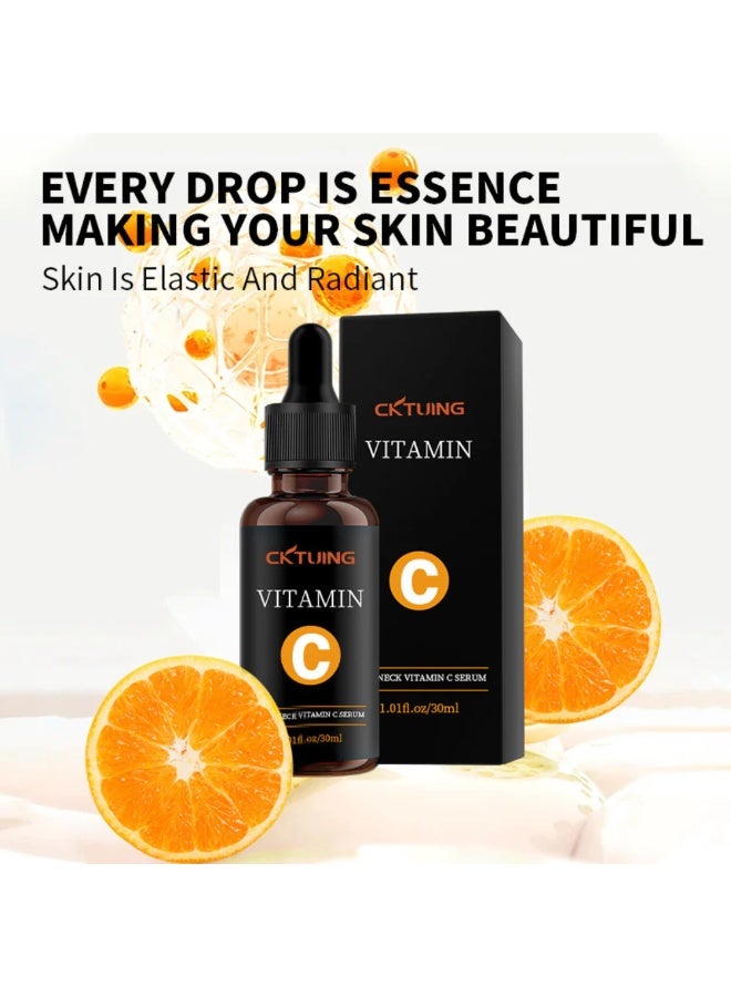 CKTUING Vitamin C Serum for Face & Neck – Brightening & Anti-Aging Serum for Dark Spots, Freckles, Wrinkles, Fine Lines – Hydrating Skin Care, 30ml - Image 5