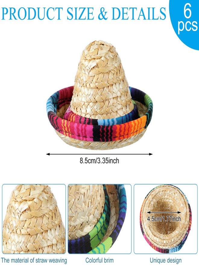 Ninehaoou 18Pcs Mini Sombrero Hats Set - Bottle Toppers for Mexican Fiesta, Cinco De Mayo Party with Serapes and Fake Beard - Image 3