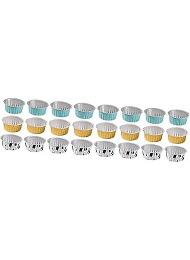 30Pcs Small Tin Foil Cupcake Baking Cups Nonstick Oilproof Mini Molds For Desserts - Image 1