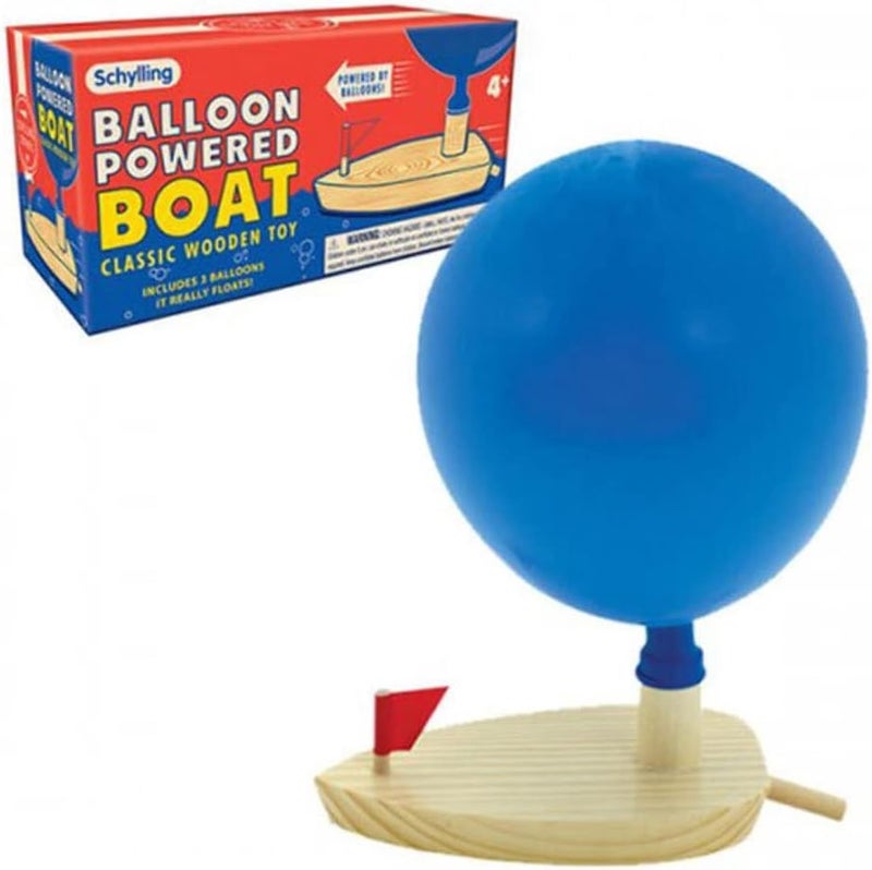 Tobar Schylling Balloon Powered Boat - Classic Wooden Toy for Kids