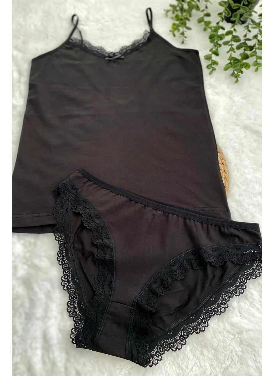 KOTA Rope Suspender Undershirt Panties Set