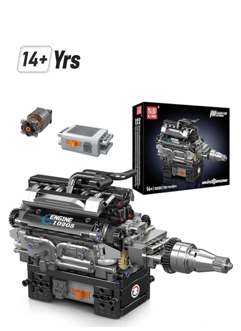 mould king 10205 Luxury cars V12 Engine Building Blocks,Educational Sports Car Buildking Bricks Set, Construction Gift for Adults Teens  - Image 1