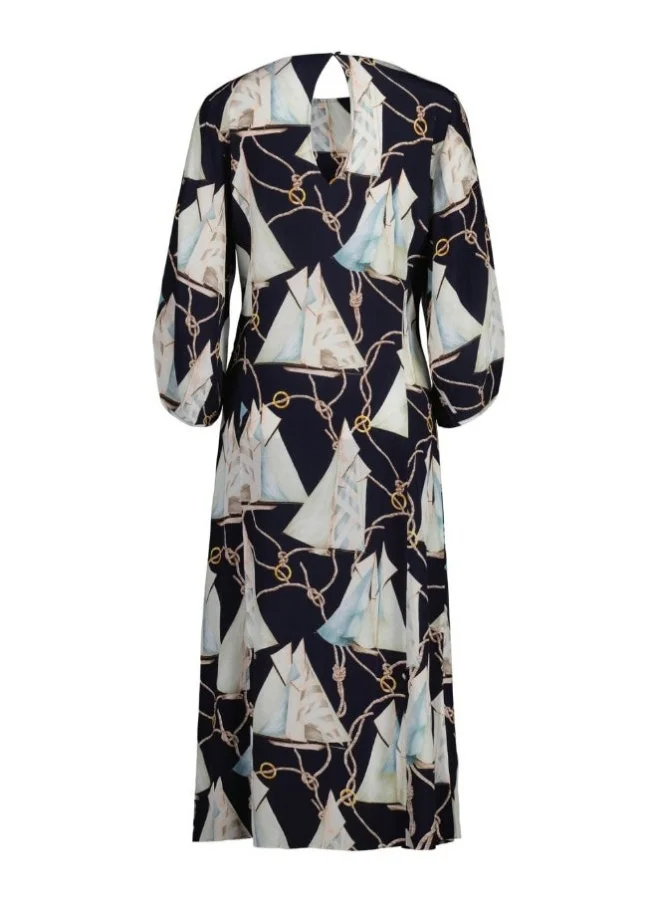 غانت Gant Reg Sailing Print Boatneck Dress