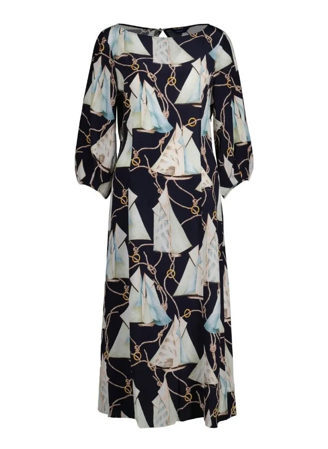 غانت Gant Reg Sailing Print Boatneck Dress