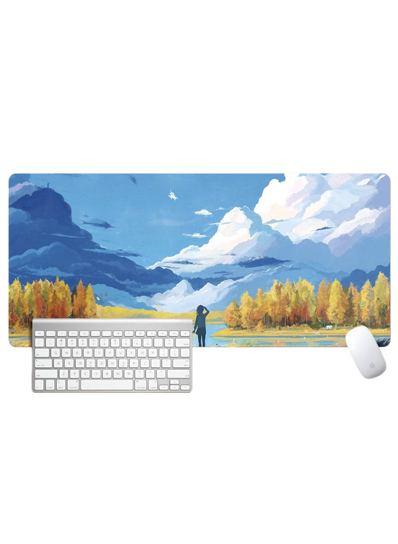 Loquat Van Gogh'S Oil And Landscape Paintings Gaming Mouse Pad Extended Large Mat Desk Pad Stitched Edges Mousepad Long Mouse Pad And Non-Slip Rubber Base Mice Pad 800X300X4mm 