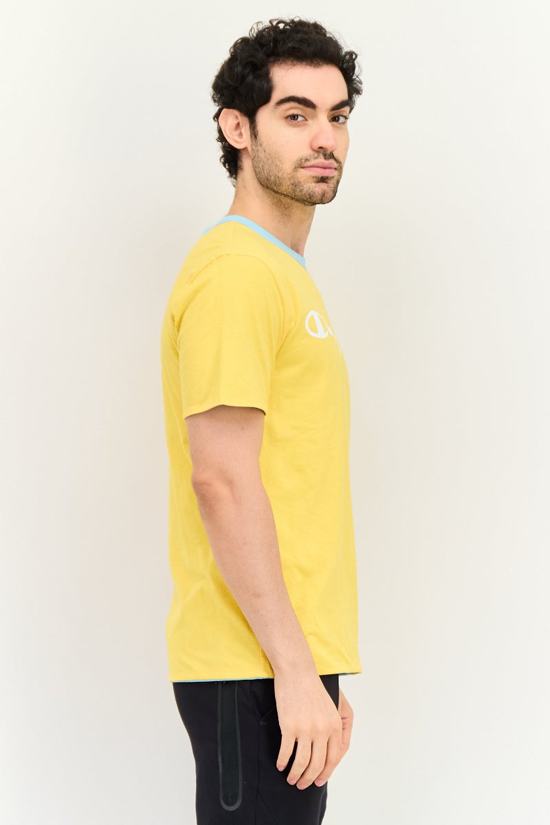 Champion تي شيرت رياضي للرجال بأكمام قصيرة مناسب للخارج، خردل - Image 3