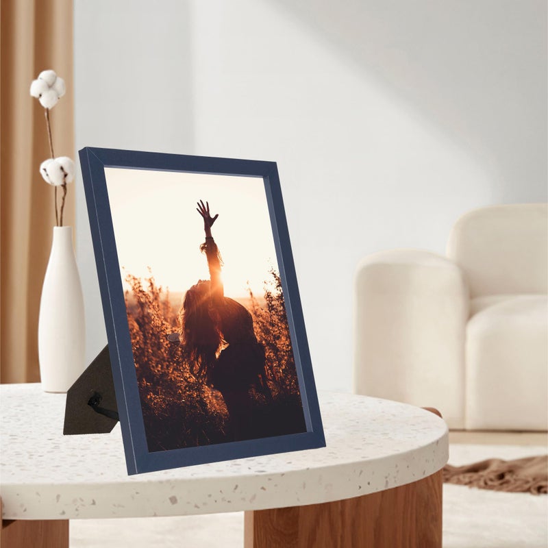 kennethan 8x10 Picture Frame Navy Blue 1 Pcs in 1 set 8x10 Frame can Display 5x7 Picture with Mat or 8x10 Without Mat on the Wall or Table - Image 3