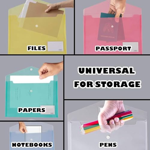 Shuban A5 Document File Folder | Button Lock Organizer for Bills, Cash Memos & Papers | Lightweight & Waterproof Office File(10 Pcs) - Image 5