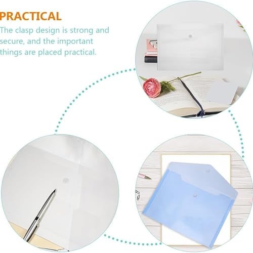 Shuban A5 Document File Folder | Button Lock Organizer for Bills, Cash Memos & Papers | Lightweight & Waterproof Office File(10 Pcs) - Image 4
