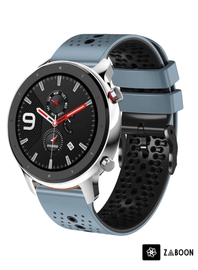 Zaboon Amazfit GTR 4 22mm Perated Two-Color Silicone Watch Band - Image 1