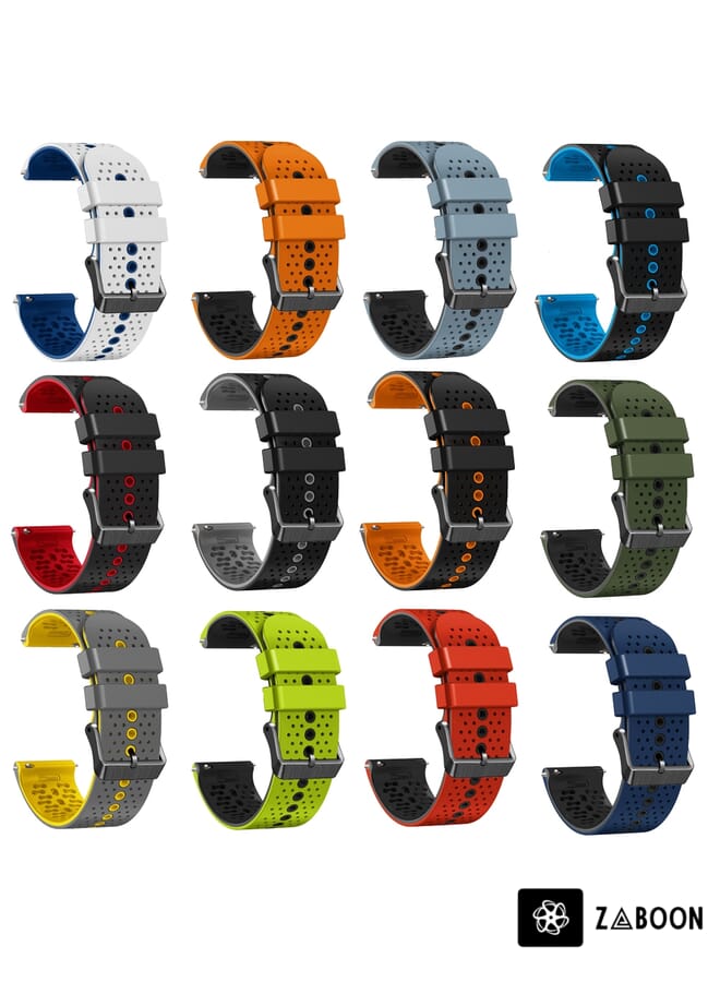 Zaboon Amazfit GTR 4 22mm Perated Two-Color Silicone Watch Band - Image 4
