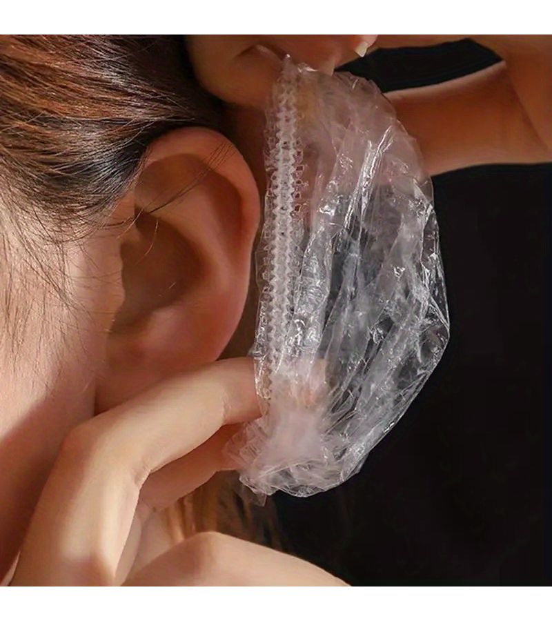 105pcs Disposable Transparent Plastic Ear Covers Elastic Shower Ear Muffs For Hair Dyeing And Shower Protection Hygienic Single Use Ear Covers Suitable For Hairdressers Barbers Clients Durable And Comfortable - Image 4