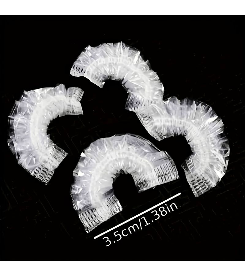 105pcs Disposable Transparent Plastic Ear Covers Elastic Shower Ear Muffs For Hair Dyeing And Shower Protection Hygienic Single Use Ear Covers Suitable For Hairdressers Barbers Clients Durable And Comfortable - Image 5