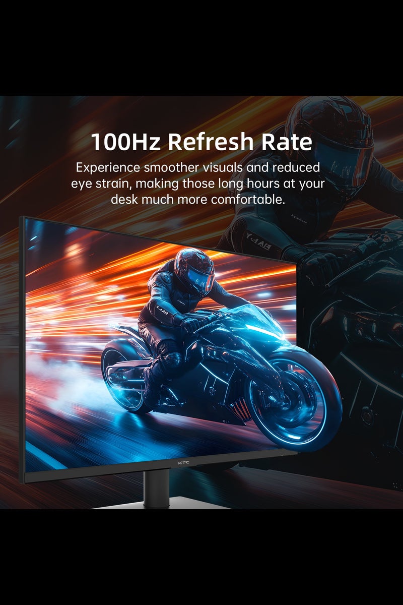 KTC 24 Inch FHD 1080P 100Hz Computer Monitor, VA Panel FreeSync PC Gaming Monitor, HDMI VGA Ports, HDR, 4000：1 Contrast, LowBlue Mode, Ergonomic Tilt Eye Care for Home Office - Image 2