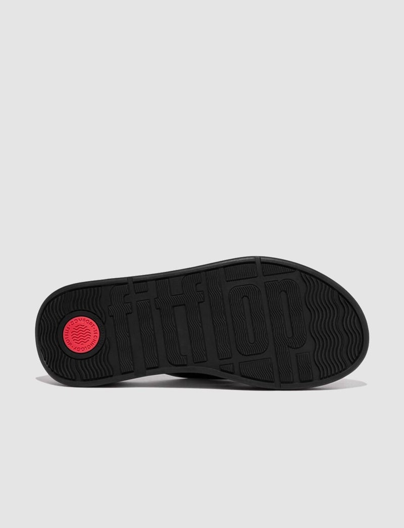 FitFlop F-Mode Fw5 Genuine Leather Black Women's Cross Strap Slippers - Image 5