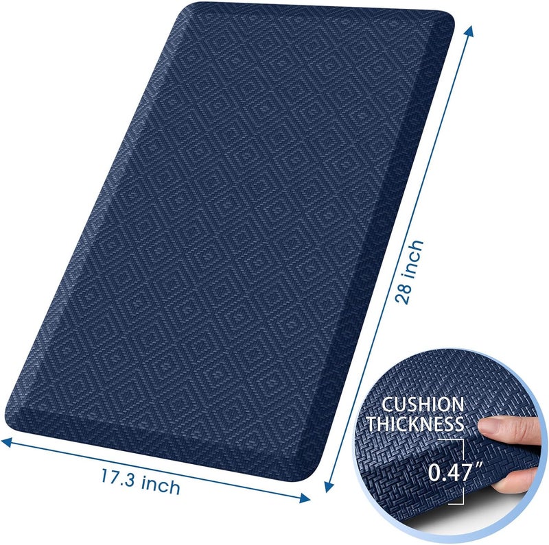 Mattitude Kitchen Mat Cushioned Anti-Fatigue Floor Mat Water Resistant Non-Slip Mats and Rugs Standing and Comfort Desk Mats for House Sink Office Laundry (Blue, 17.3"x28") - Image 2