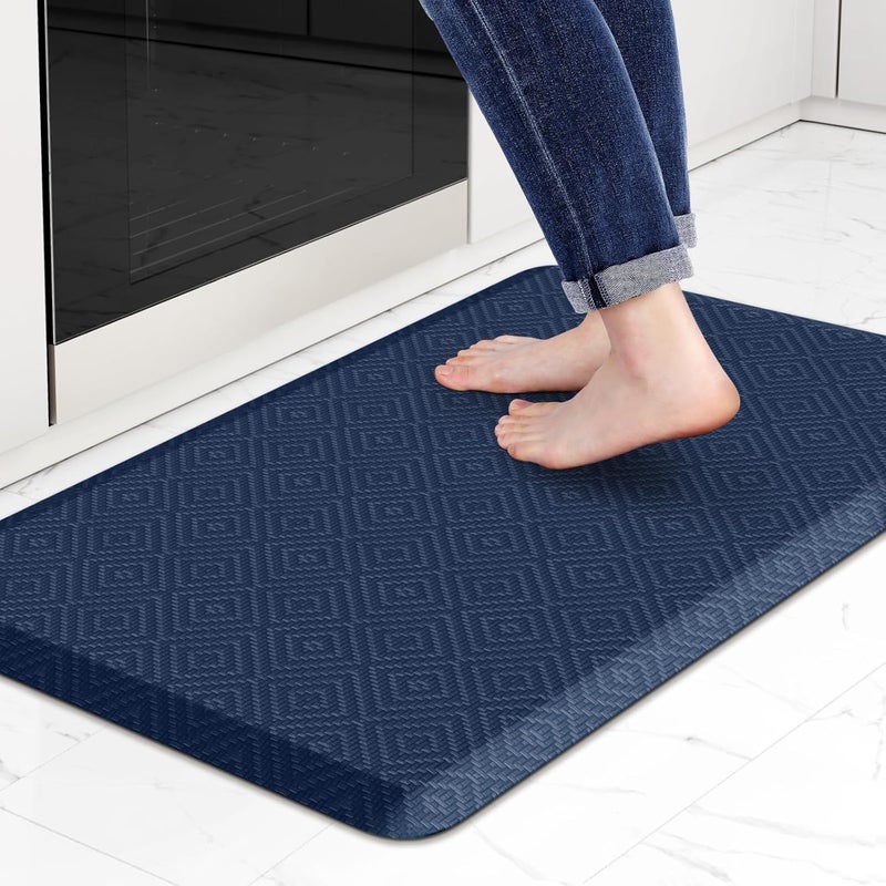 Mattitude Kitchen Mat Cushioned Anti-Fatigue Floor Mat Water Resistant Non-Slip Mats and Rugs Standing and Comfort Desk Mats for House Sink Office Laundry (Blue, 17.3"x28") - Image 1