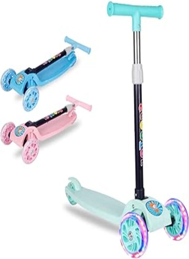 Beauenty Beauenty Scooter For Kids, Adjustable&Folding 3 Wheel Scooter, LED Light Up Wheels, for 2-8 Years Old 