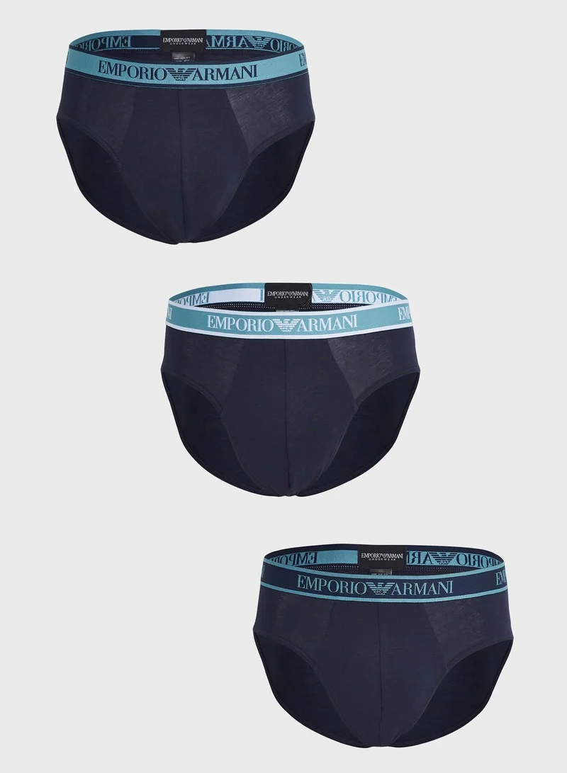 EMPORIO ARMANI 3 Pack Logo Band Assorted Briefs