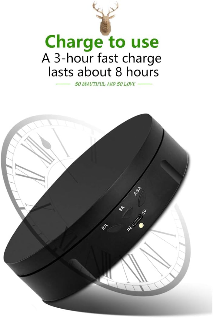 JAYEGT Motorized Rotating Display Stand, 5.74inch /22lbs Load, 360 Degree Electronic Turntable Display Stand for Photography Products Shows , Jewelry, Watch, 3D Models, Cake (Black/Button Control/rechargeable) - Image 5