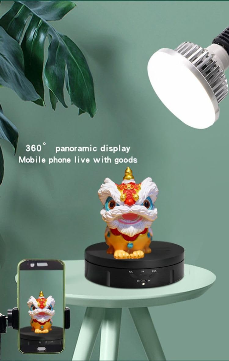 JAYEGT Motorized Rotating Display Stand, 5.74inch /22lbs Load, 360 Degree Electronic Turntable Display Stand for Photography Products Shows , Jewelry, Watch, 3D Models, Cake (Black/Button Control/rechargeable) - Image 2