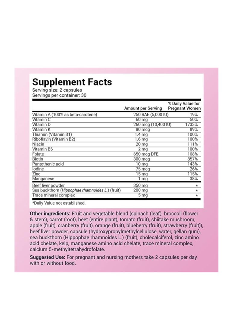 Dr.Berg Natural Prenatal Vitamins for women pregnaral Prenatal Vitamins for women pregnant and Nursing Multivitamin 60 Capsules - Image 4