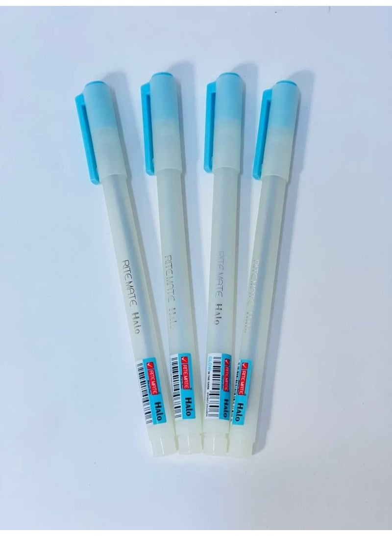 Glow-in-the-dark ballpoint pen, 0.7mm needle tip, blue ink. Box: 10 pens. - Image 1
