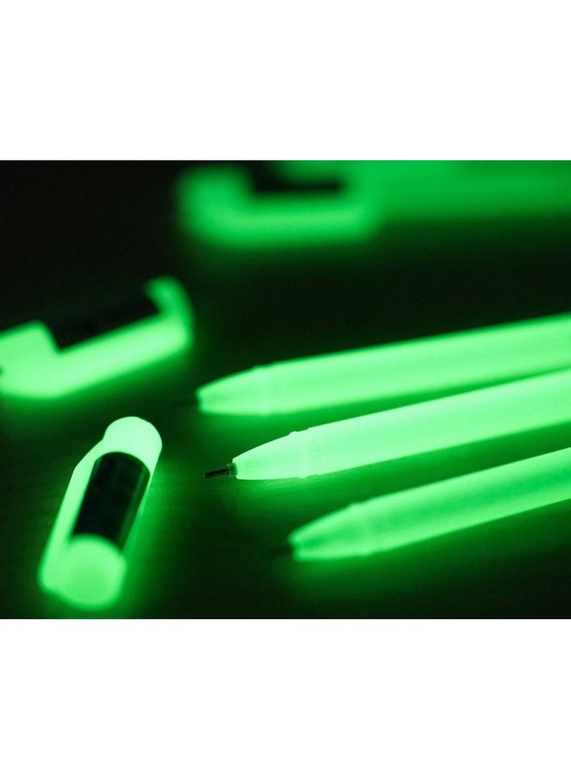 Glow-in-the-dark ballpoint pen, 0.7mm needle tip, blue ink. Box: 10 pens. - Image 2