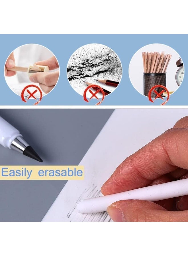 6 Sets Forever Pencils, Infinity Magic Pencils with Eraser, Cute Inkless Everlasting Pencil, Slot Design, Easy to Use, for Kids Writing, Sketching, Drawing - Image 3