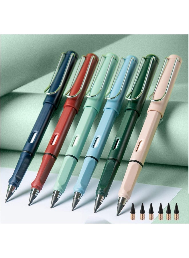 6 Sets Forever Pencils, Infinity Magic Pencils with Eraser, Cute Inkless Everlasting Pencil, Slot Design, Easy to Use, for Kids Writing, Sketching, Drawing - Image 1