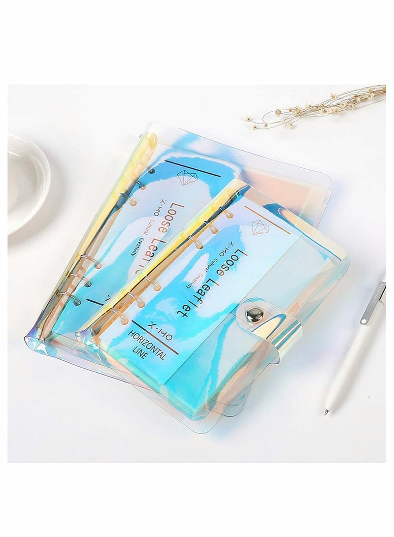 Excefore A5 Rainbow Soft PVC Notebook Cover, Refillable Paper PVC Binder, Loose Leaf Personal Planner Binder - Image 3