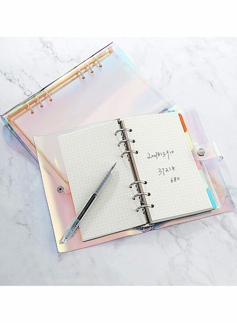Excefore A5 Rainbow Soft PVC Notebook Cover, Refillable Paper PVC Binder, Loose Leaf Personal Planner Binder - Image 4