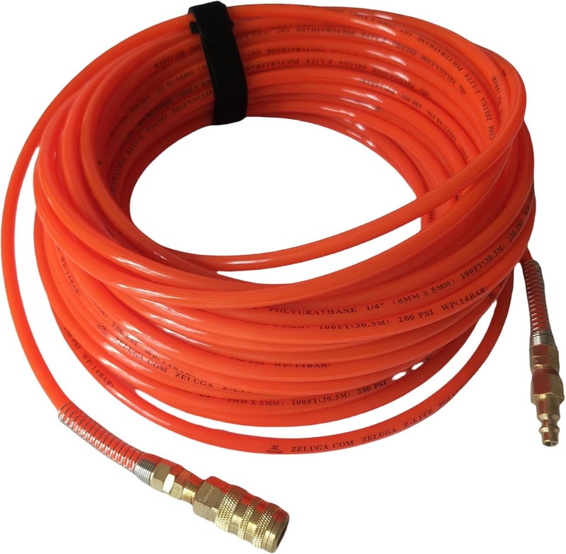 Zeluga PU14100OR 1/4in. x 100ft. Polyurethane Non-Transparent Air Hose - Orange - Image 4