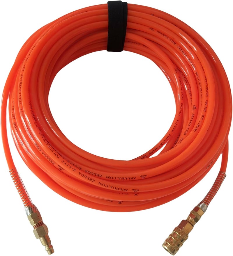 Zeluga PU14100OR 1/4in. x 100ft. Polyurethane Non-Transparent Air Hose - Orange - Image 1