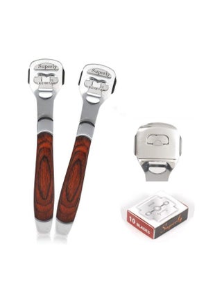 Foot Scraper Callus Shavers Skin File Dead Skin Remover Foot Scraper Stainless Steel 14.5 cm + 10 Free Carbon Steel Blades & 1 Rasp File Scrubber (Foot Scraper + Blade) - pzsku/ZCFB47A23CDF4AD1CA363Z/45/_/1733076254/9061f849-d4e2-4a7b-ab07-0e45c5229755