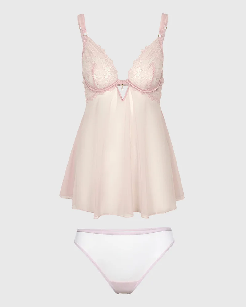 La Senza La Senza Sexy Sleep Uncupped Babydoll Mesh Lingerie